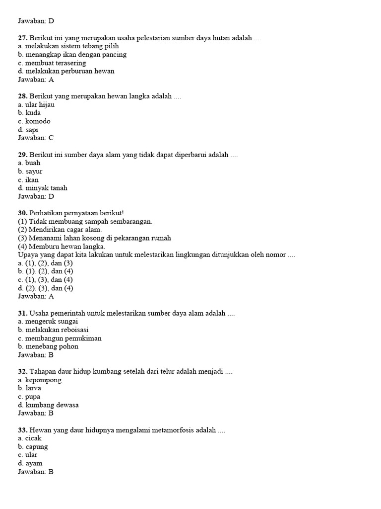 10 Contoh Soal IPA Kelas 4 Subtema Kebiasaan Sehatku yang Sering Keluar Saat Ujian 2026