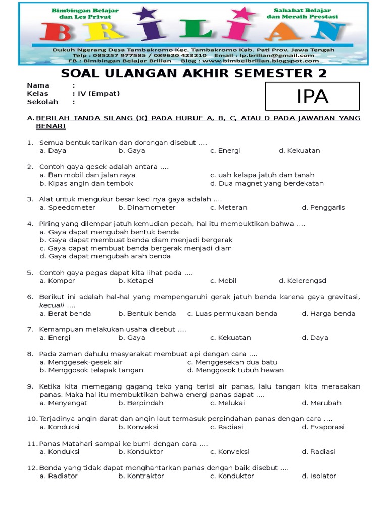 Latihan Super Panduan Lengkap Mengunduh Soal IPA Kelas 4 SD Semester 1