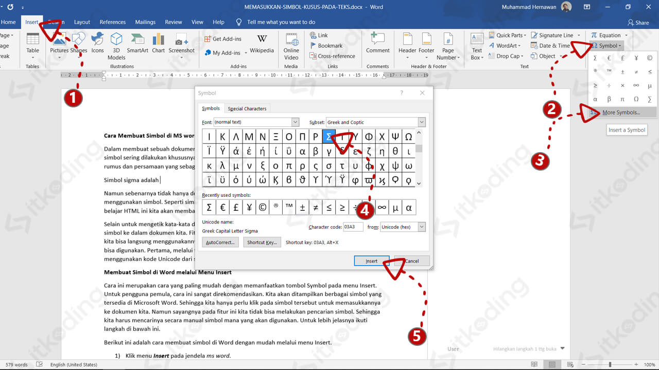 Cara Membuat Simbol Di Ms Word Lengkap Semua Simbol - Free Word Template