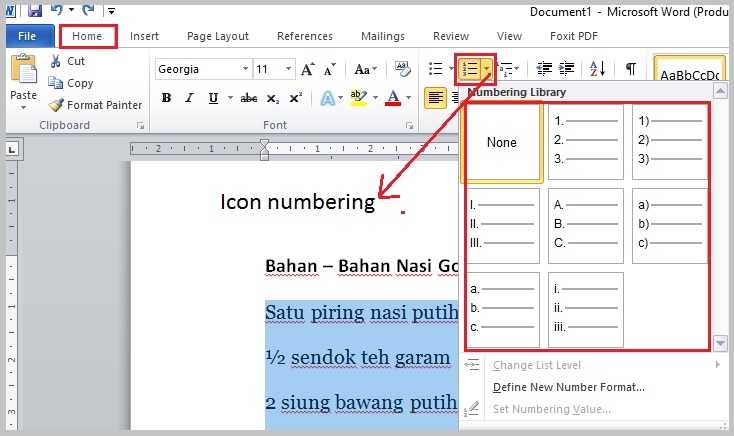 Cara Membuat Bullet Dan Numbering Di Microsoft Word - Free Word Template