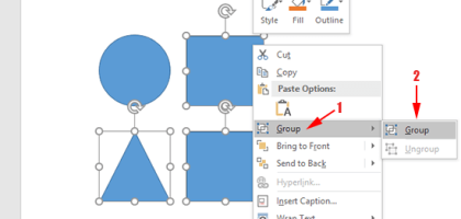 Mengelompokkan Gambar Foto Grafik Shape Dan Obyek Lain Di Microsoft Word