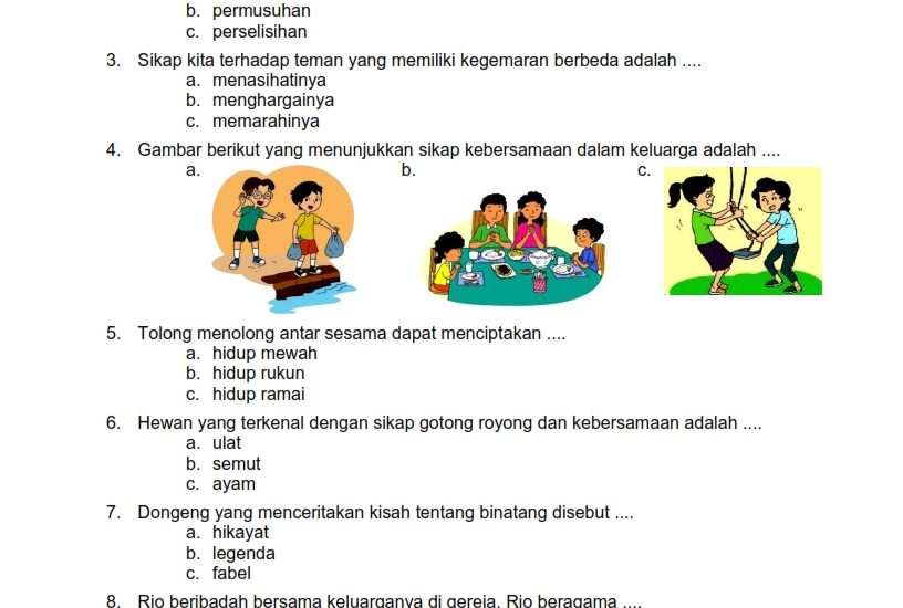 5 Latihan Soal Tematik Kelas 4 Tema 6 Subtema 2 ala Hanapi Bani yang Wajib Dicoba