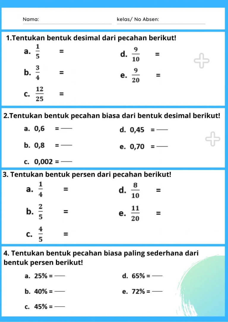 5 Soal Matematika Kelas 4 Pecahan Desimal yang Harus Dikuasai Sebelum STS 2026