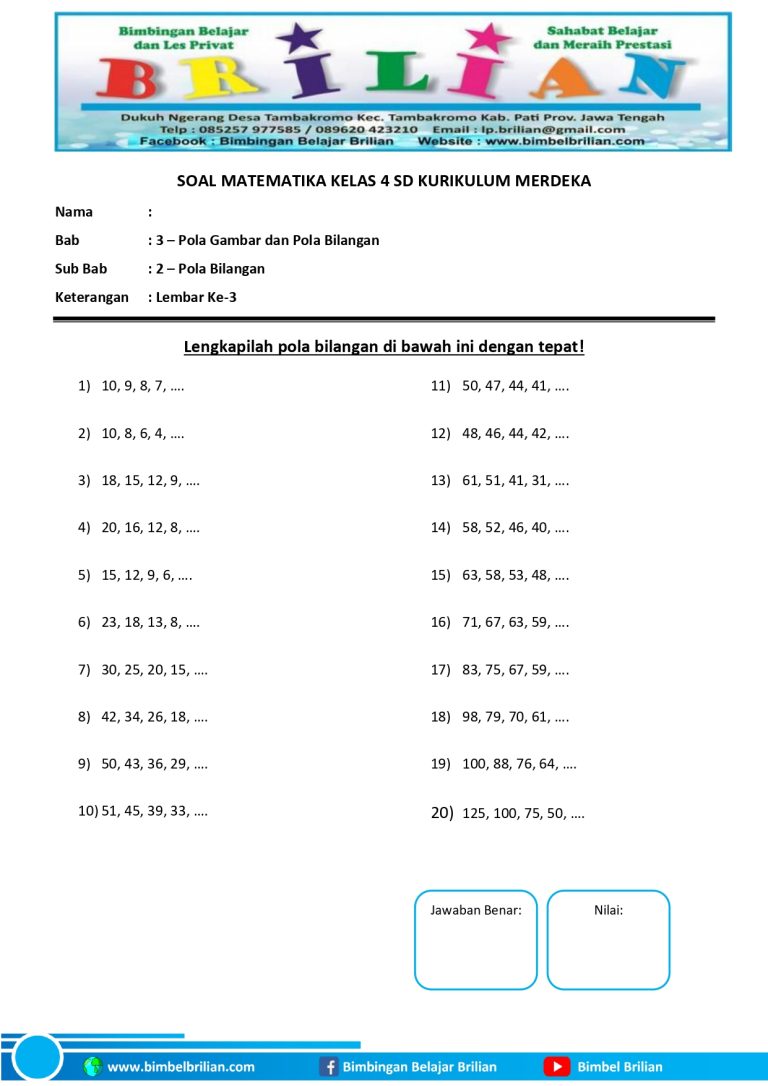 Ternyata Kunci Jawaban Matematika Kelas 11 Halaman 54 untuk Soal Matematika Kelas 4 Bab 1