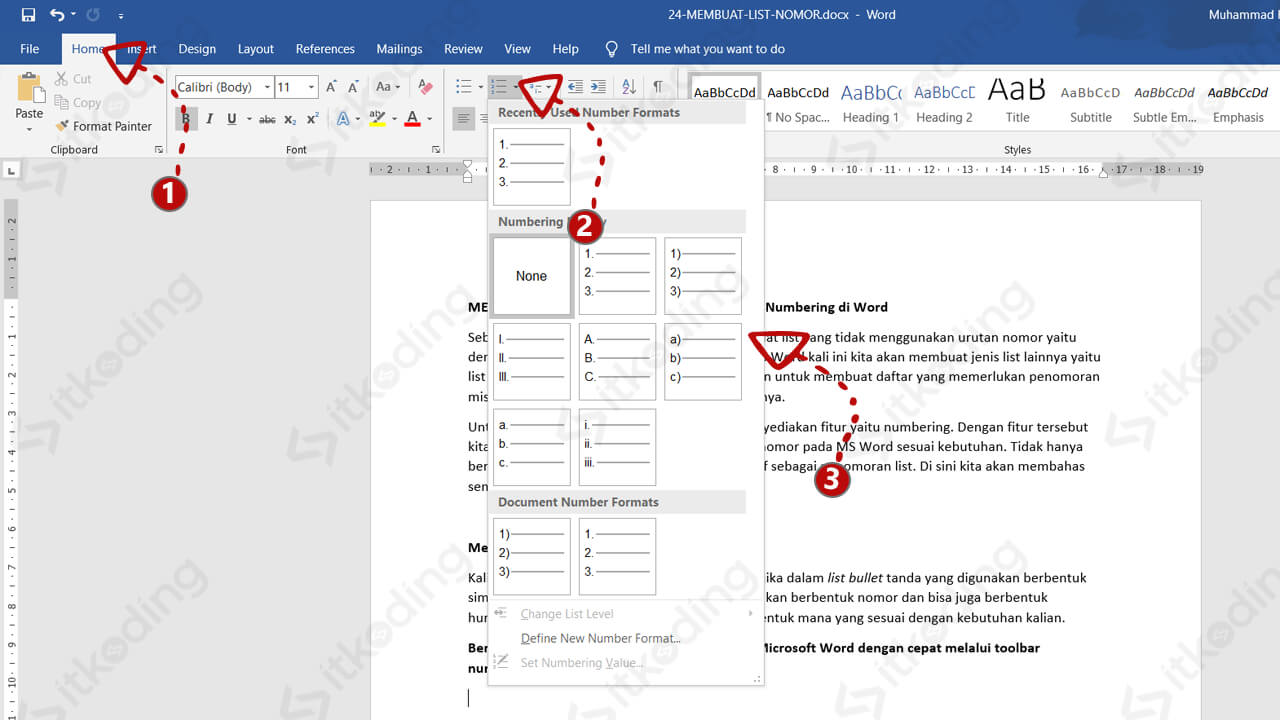 How To Create A Numbering List In Word How To Create A Numbering List In Word