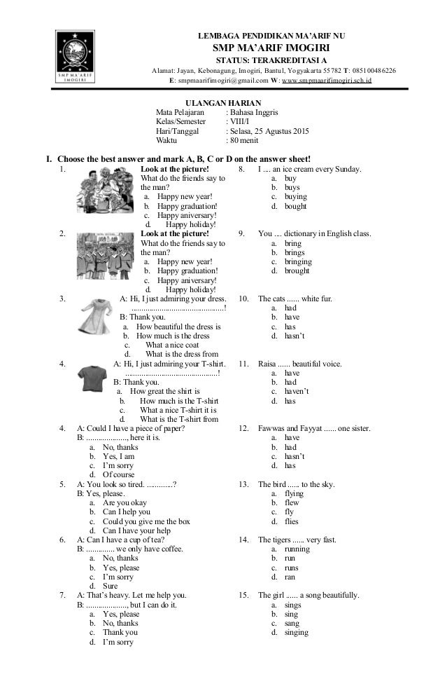 5 Contoh Soal Mid Semester Bahasa Inggris Kelas 9 Semester 1 yang Wajib Dikuasai