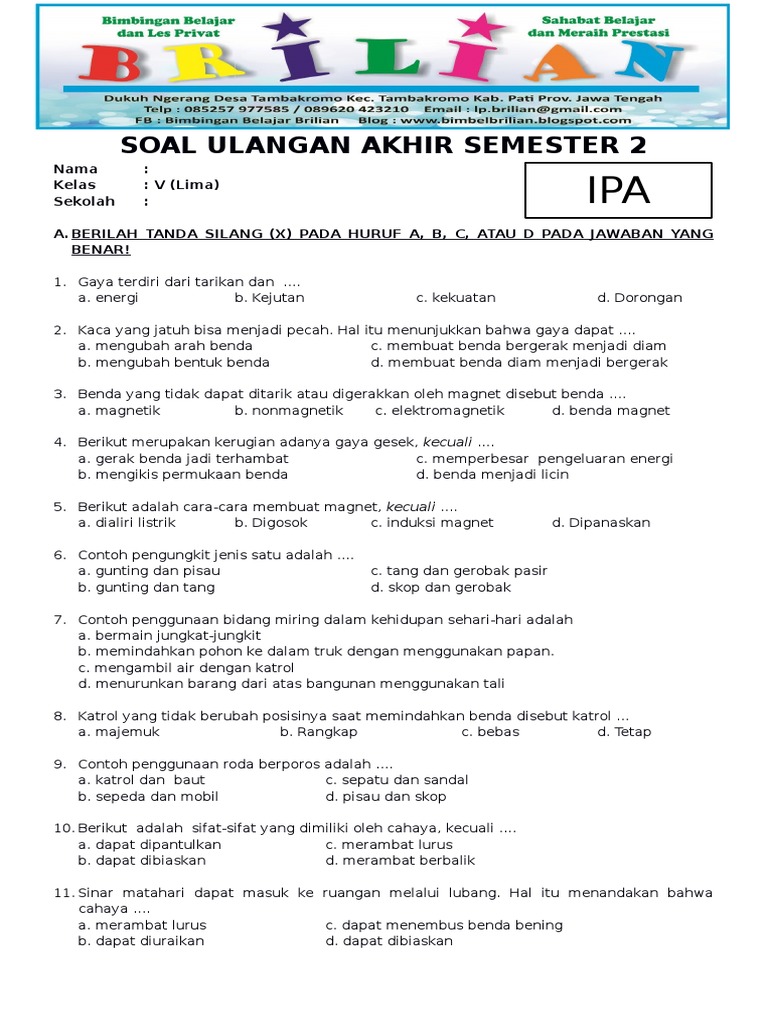 5 Fakta Mengejutkan dari Soal Mid Semester 2 Kelas 5 IPA yang Wajib Tahu