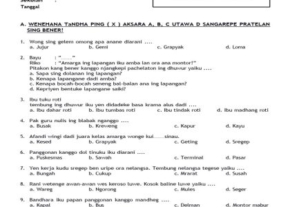 5 Fakta Penting Soal UTS Kelas 6 Bahasa Jawa Semester 2 yang Wajib Diketahui Siswa dan Orang Tua