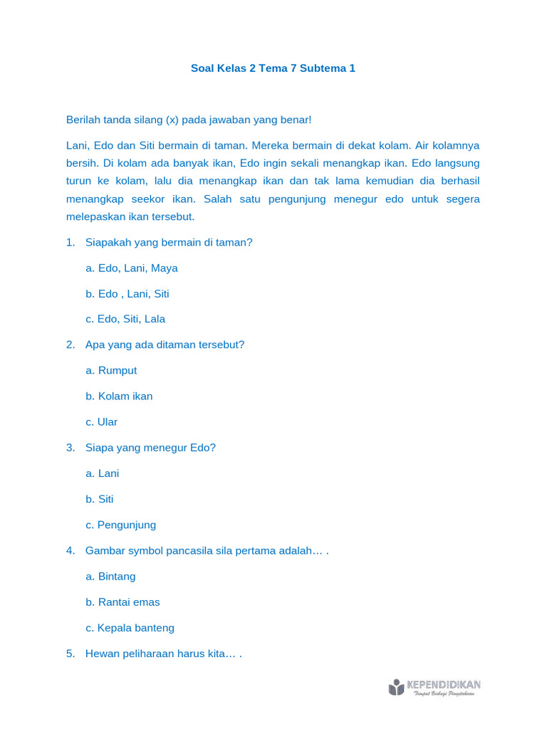 Akhirnya Terungkap! 3 Fakta Penting Soal Tematik Kelas 2 Tema 7 Subtema 3 yang Wajib Tahu