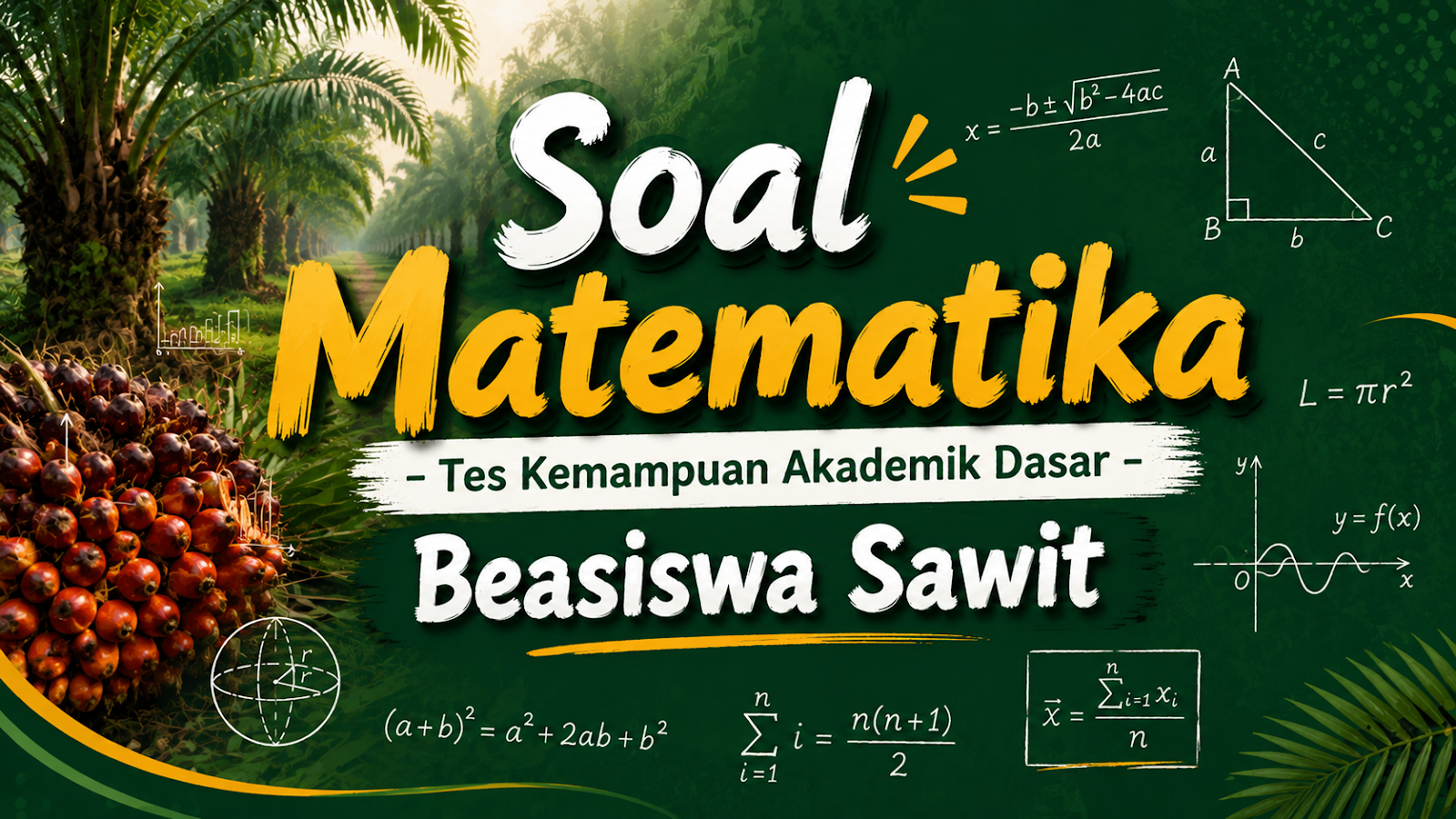 Pembahasan Soal Matematika - TKDA Beasiswa Sawit - CATATAN MATEMATIKA Pembahasan Soal Matematika - TKDA Beasiswa Sawit - CATATAN MATEMATIKA