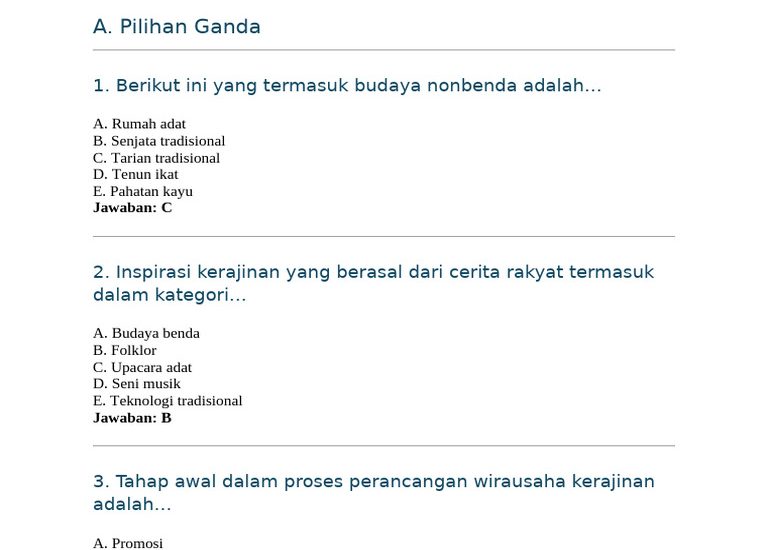 Akhirnya Terungkap 5 Contoh Soal Prakarya Kelas 10 Semester 2 dan Jawabannya yang Sering Muncul