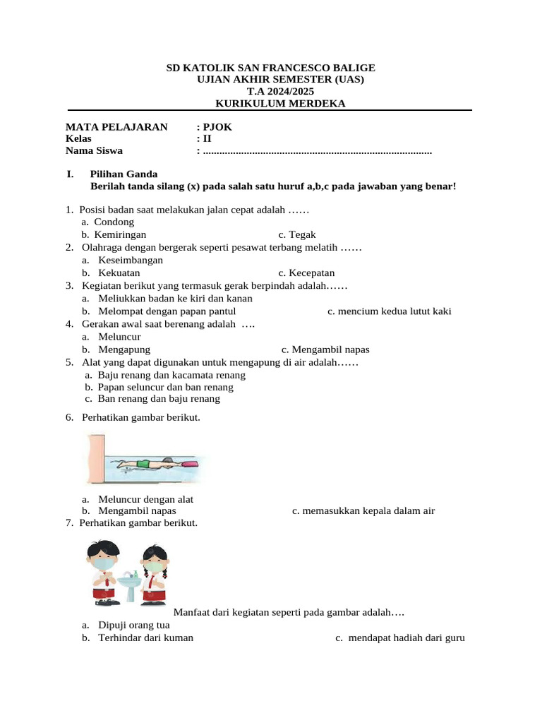 Jangan Sampai Salah Langkah, Ini 3 Fakta Penting Soal PTS PJOK Kelas 2 Semester 1 K13