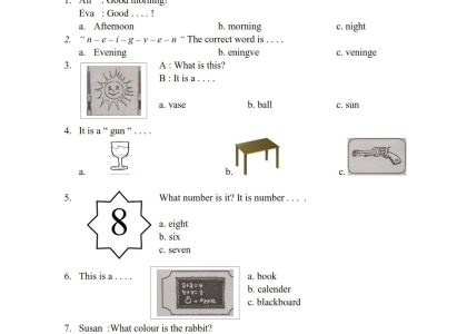contoh soal mid semester 2 bahasa ingris kelas 1 sd