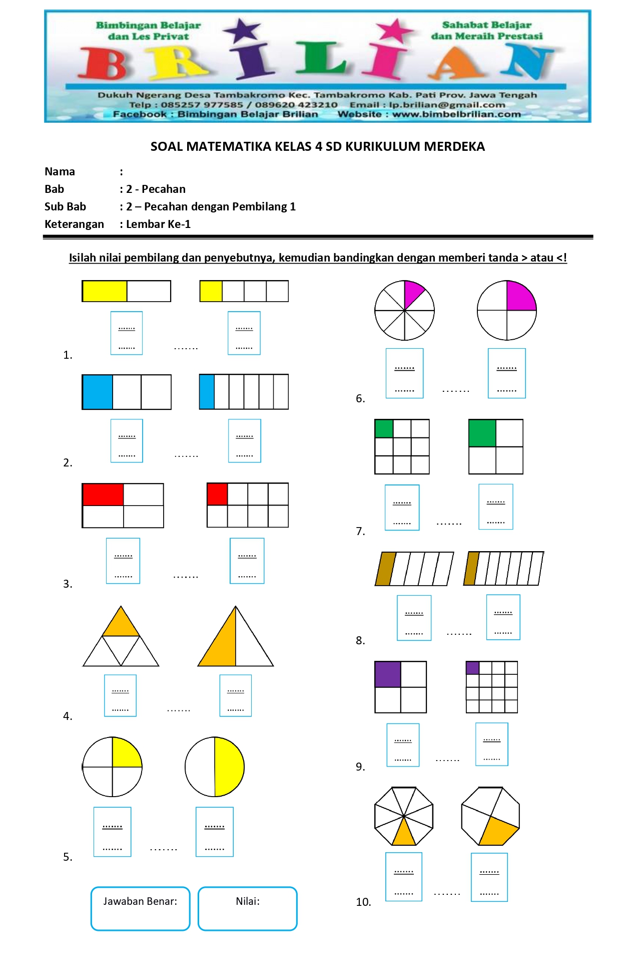 20 Latihan Soal Matematika Kelas 4 SD Materi Pecahan Senilai Bikin Anak Cepat Mahir