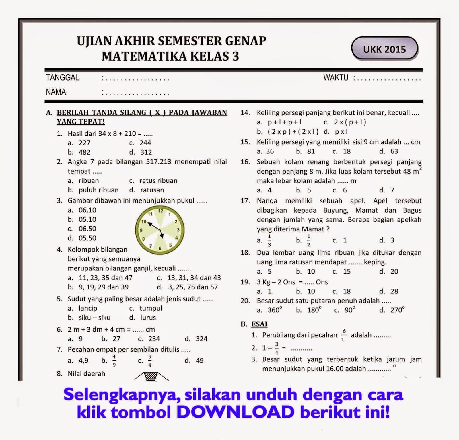 7 Rahasia Latihan Soal Semester Genap Kelas 3 SD yang Bikin Nilai PTS Meningkat