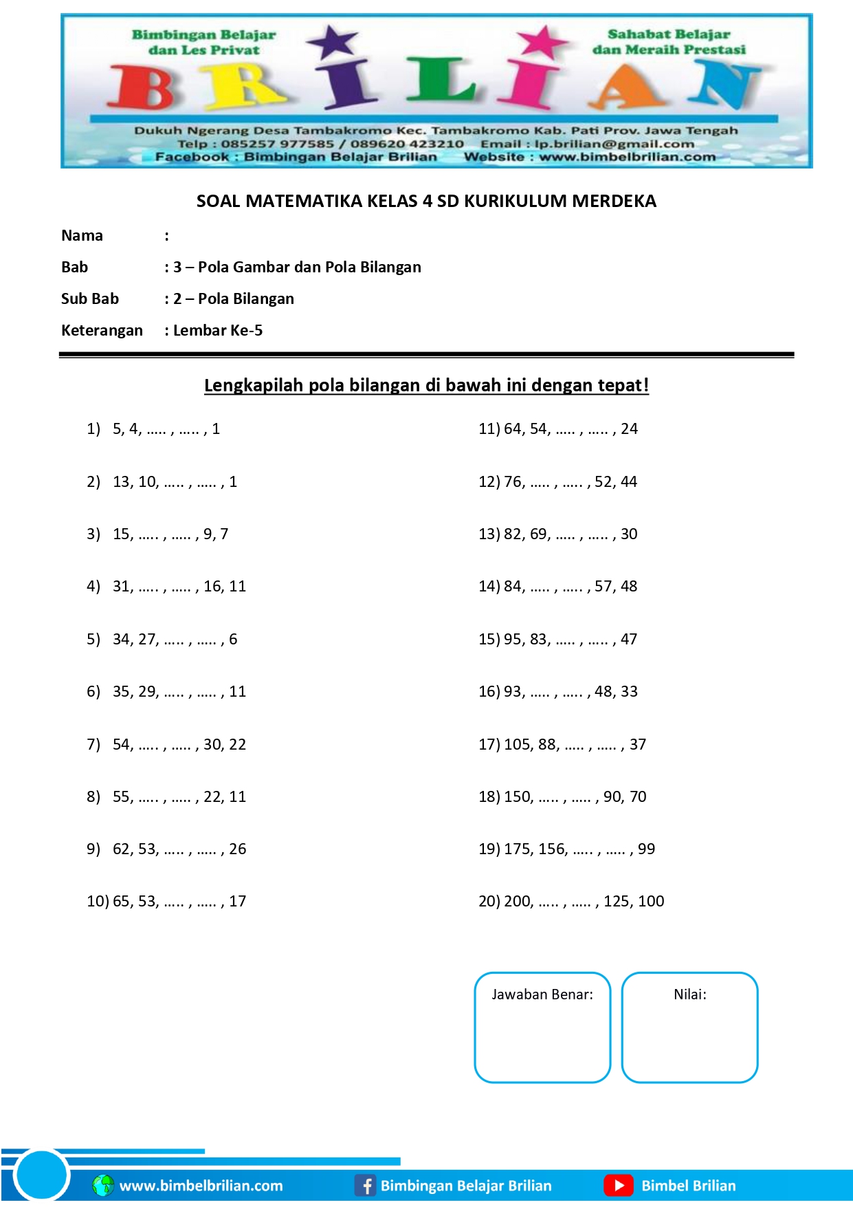 Akhirnya Rahasia: latihan soal matematika kelas 4 sd tentang sifat bilangan dikerjakan