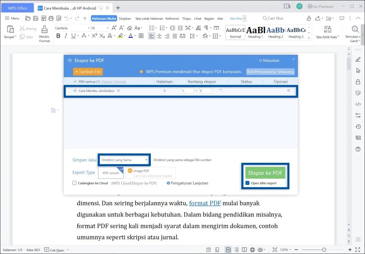 Terbukti 5 Langkah Mudah Cara Mengubah Word ke PDF di WPS Office Sebelum Deadline Tiba