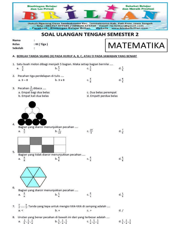 Terbukti 7 Latihan Soal Semester 2 Kelas 3 SD DOC yang Wajib Dikerjakan Sebelum Ujian 2026