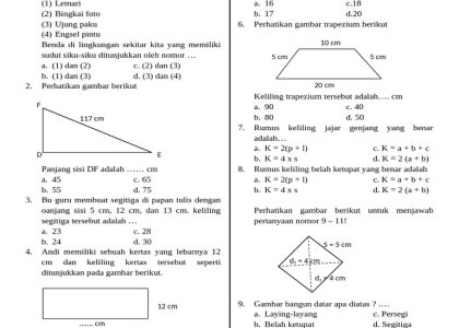 Contoh Kisi Soal Matematika Kelas 5 Semester 2 K13 Ternyata Segampang Ini, Wajib Tahu 7 Pola Soalnya